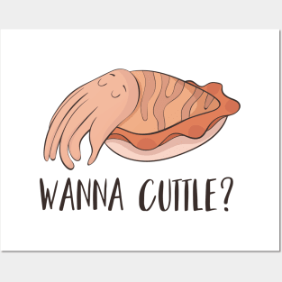 Wanna Cuttle? Cute Funny Cuttlefish Gift Posters and Art